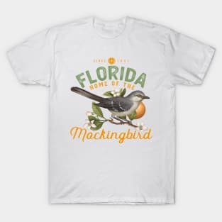 Florida Home Of The Mockingbird Illustration T-Shirt